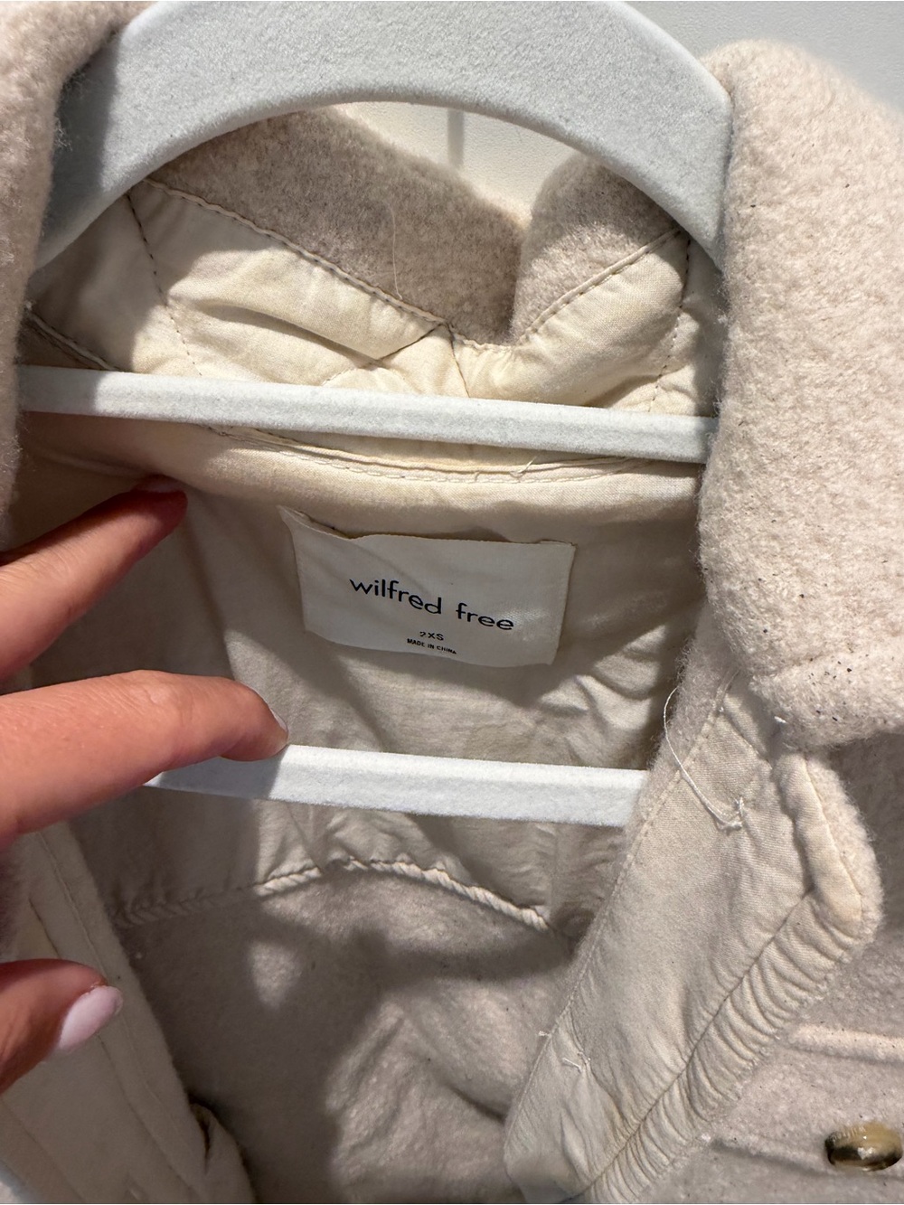 Aritzia Wilfred Free Cream Teddy Jacket